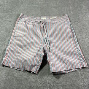 ONIA‎ Men's Charles 7" Striped Shorts Elastic Drawstring Waist Pockets Size L